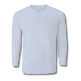 Plain white long-sleeve shirt on display